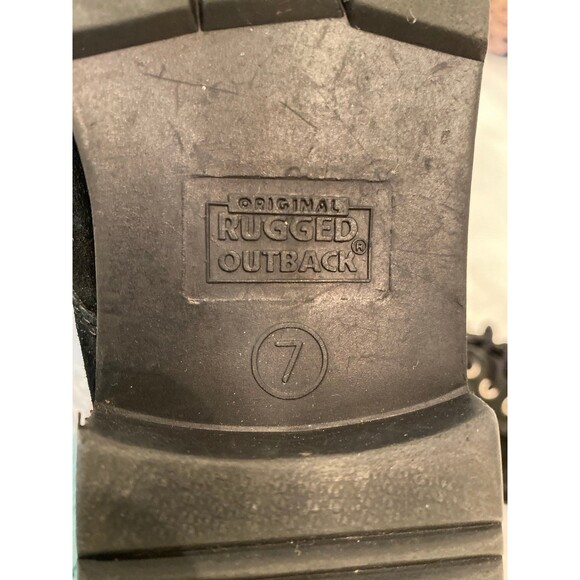 Ankle Boots Original Rugged Outback Booties Lace Up Knit Collar Black Sz 7 Shoes - Picture 11 of 12